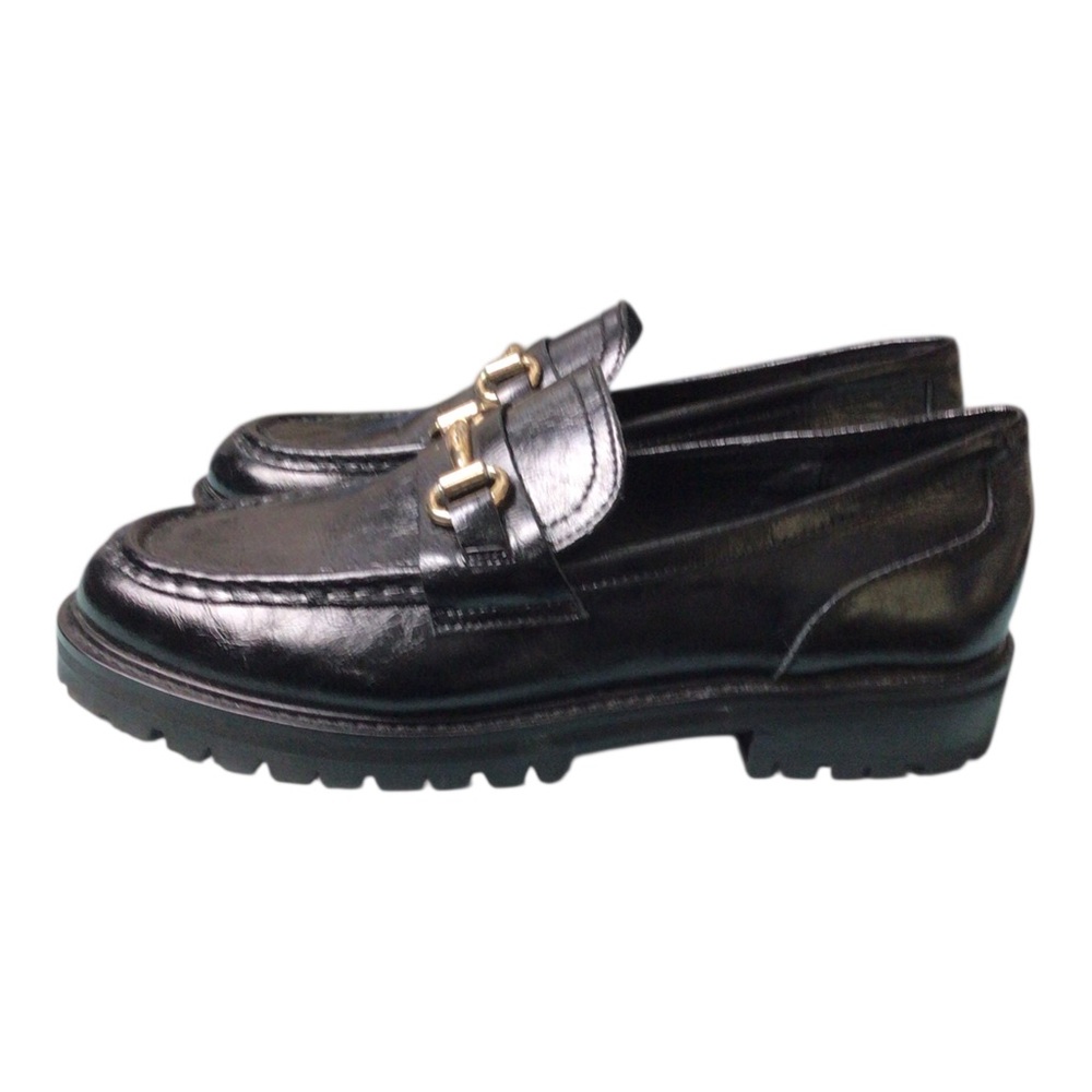 Steve Madden Mistor Black Patent Leather Loafers Horse Bit 10M - Picture 3 of 9